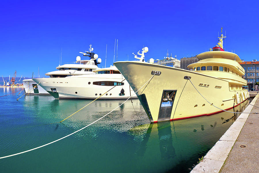 City of Rijeka yachting waterfront panoramic view #3 Photograph by Brch Photography