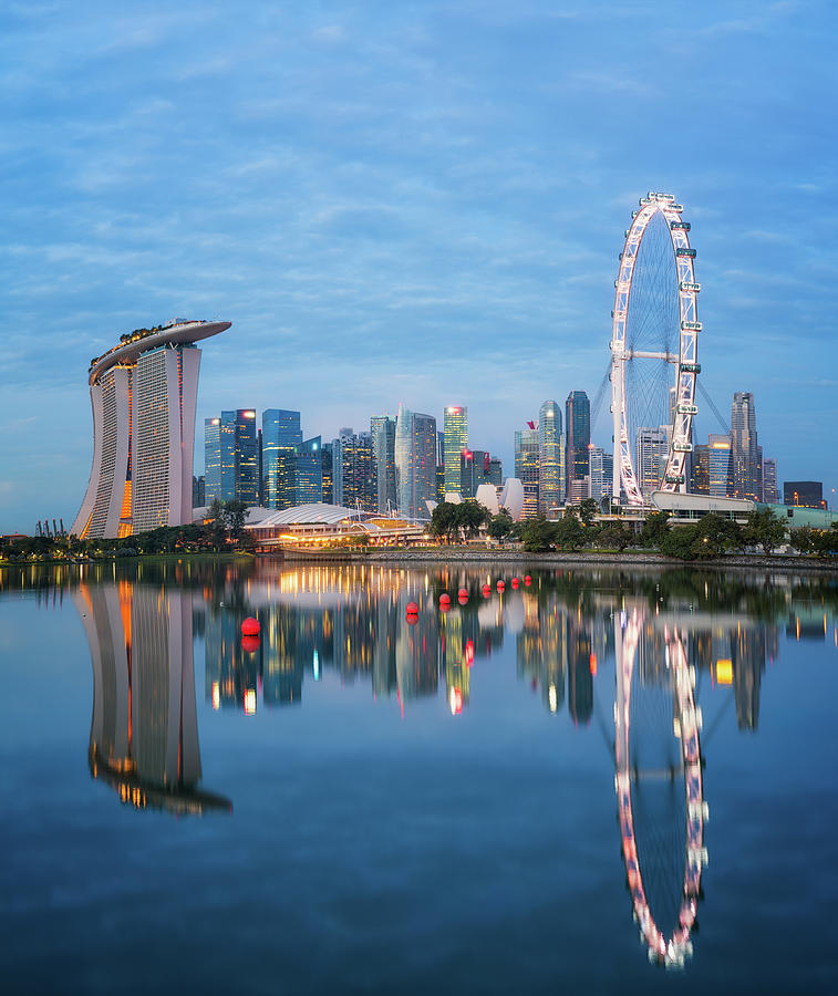 Cityscape of Singapore city #3 Photograph by Anek Suwannaphoom