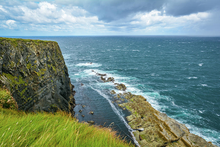 Cliffs and waves near Kilkee, County Clare, Ireland. Photograph by ...