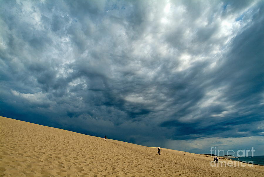 Pattern Photograph - Clouds over the Great Dune of Pyla on the Bassin dArcachon #3 by Sami Sarkis