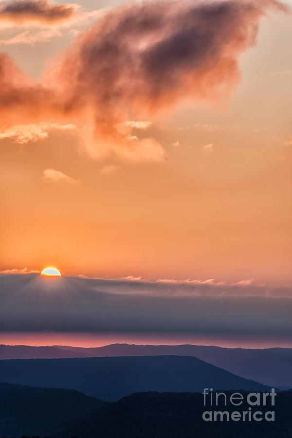 Nature Photograph - Cloudy Mountain Sunrise #3 by Thomas R Fletcher