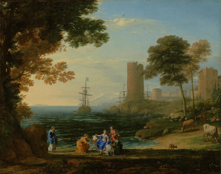 Coast View With The Abduction Of Europa Painting by Claude Lorrain