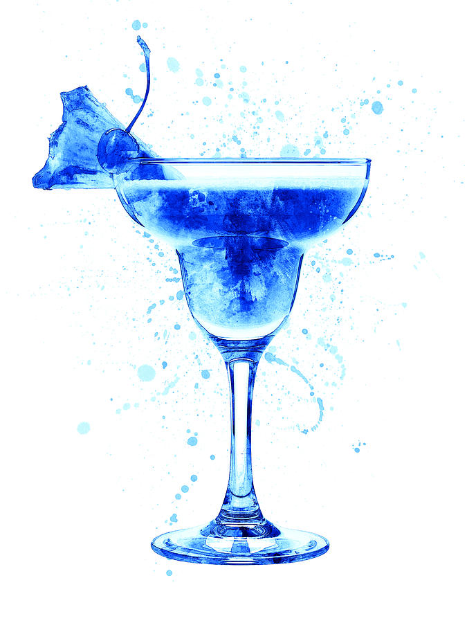 Martini Digital Art - Cocktail Drinks Glass Watercolor #3 by Michael Tompsett