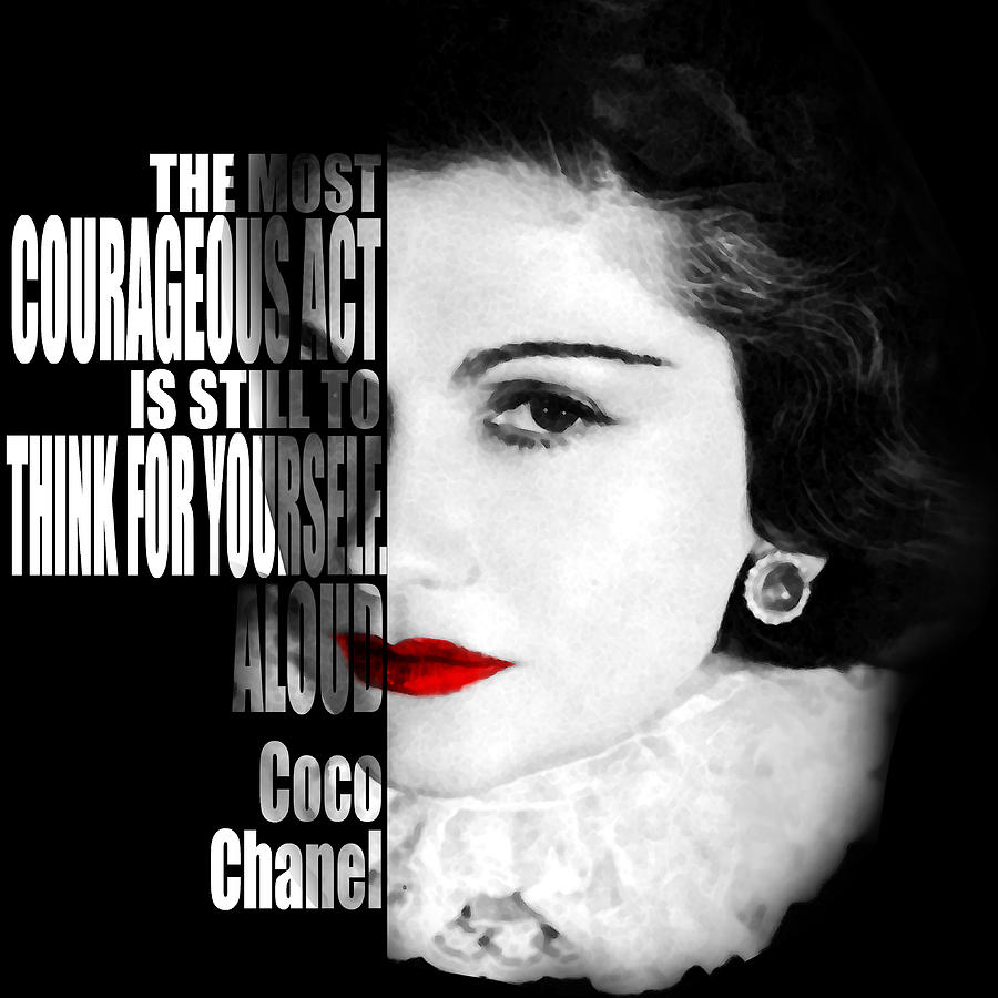 Coco Chanel Motivational Inspirational Independent Quotes Painting by