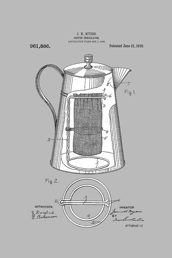 Coffee Percolator 1910 Drawing by Ray Walsh - Fine Art America