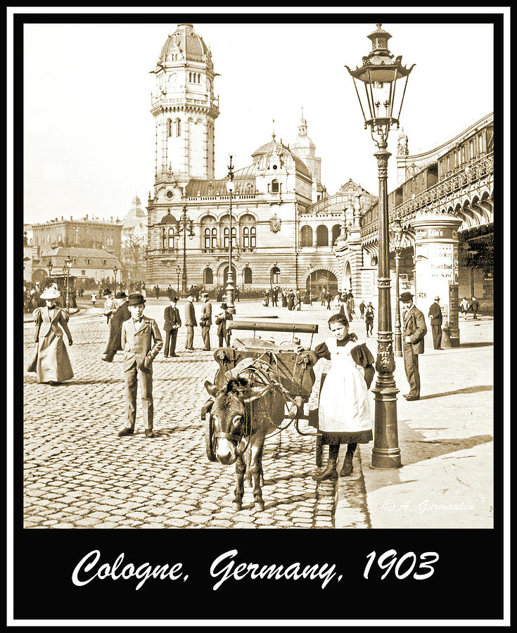 Cologne, Germany Street Scene, 1903, Vintage Photograph #4 Photograph by A Macarthur Gurmankin