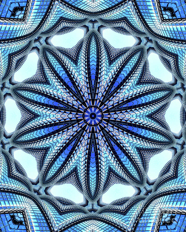 Colorful Blue Kaleidoscopic Design #3 Photograph by Amy Cicconi