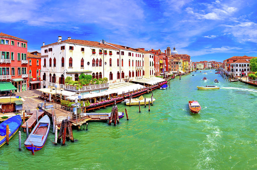 Colorful Canal Grande in Venice panoramic view #3 Photograph by Brch Photography