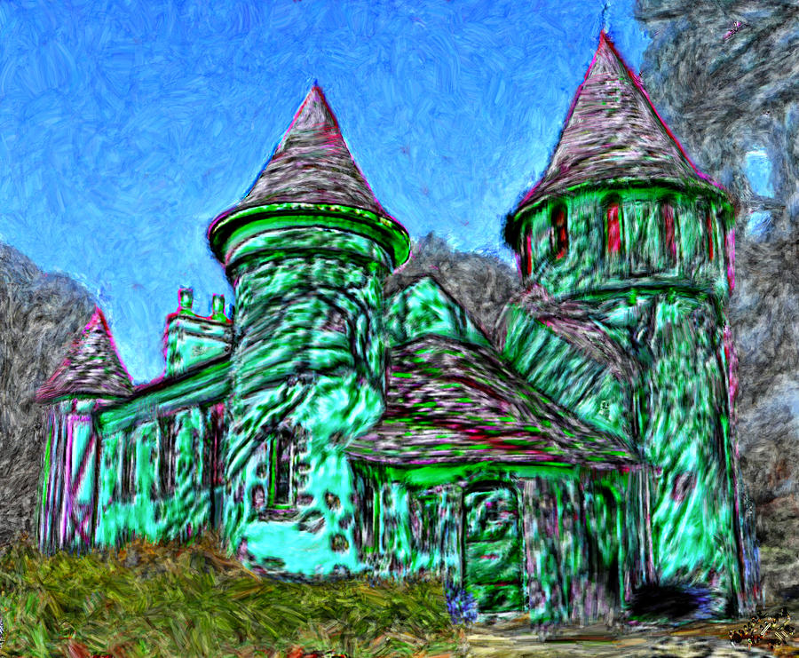 Colorful Curwood Castle #1 Painting by Bruce Nutting