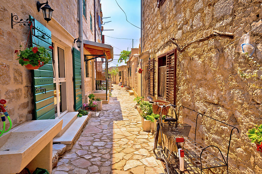 Colorful mediterranean stone street of Prvic island #3 Photograph by Brch Photography