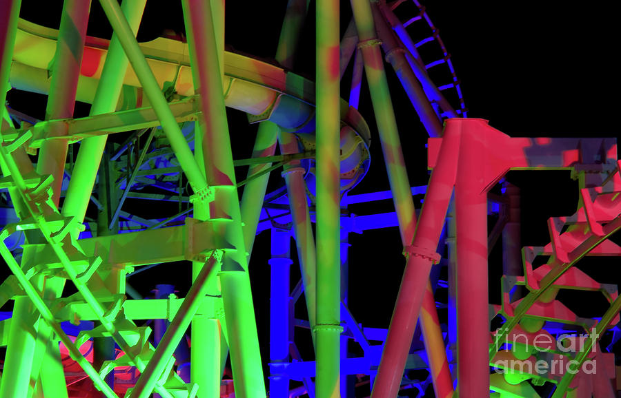 Colorful Roller Coaster Track #3 Photograph by Anthony Totah