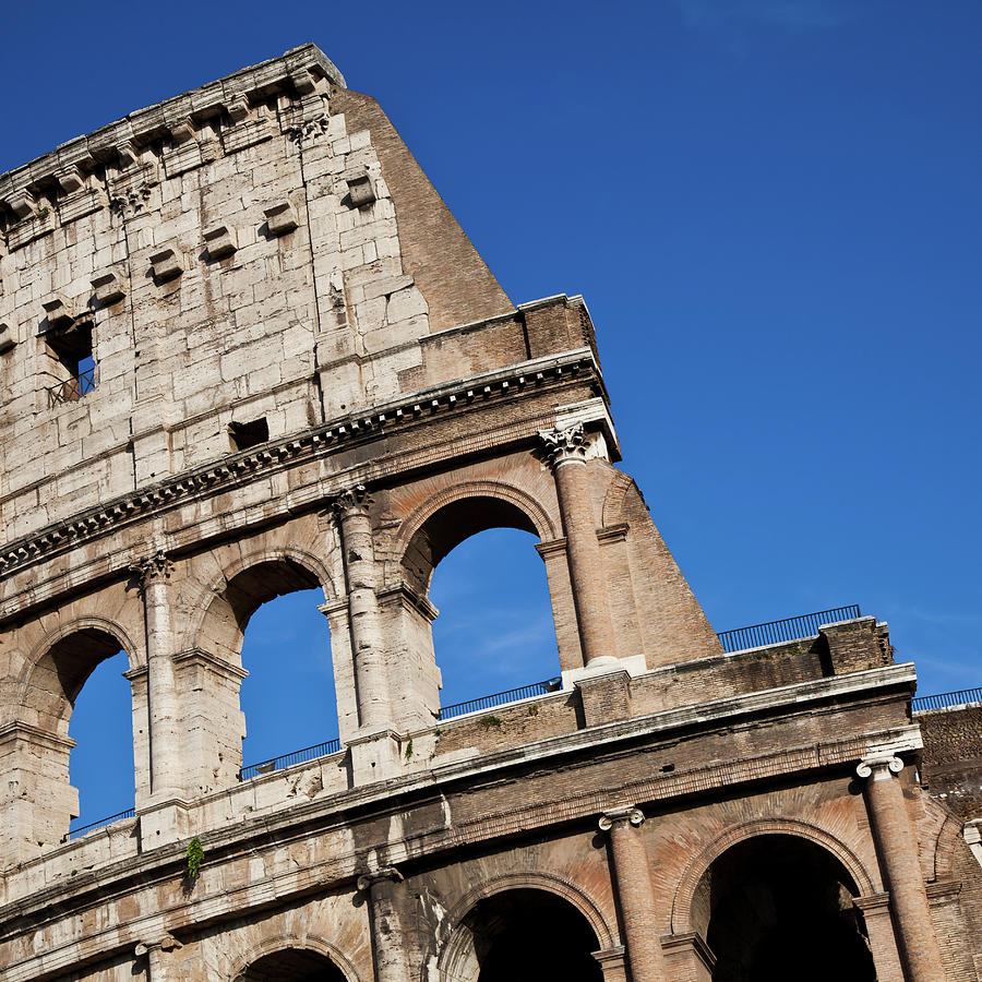Colosseum with blue sky, Rome, Italy  #3 Photograph by Paolo Modena