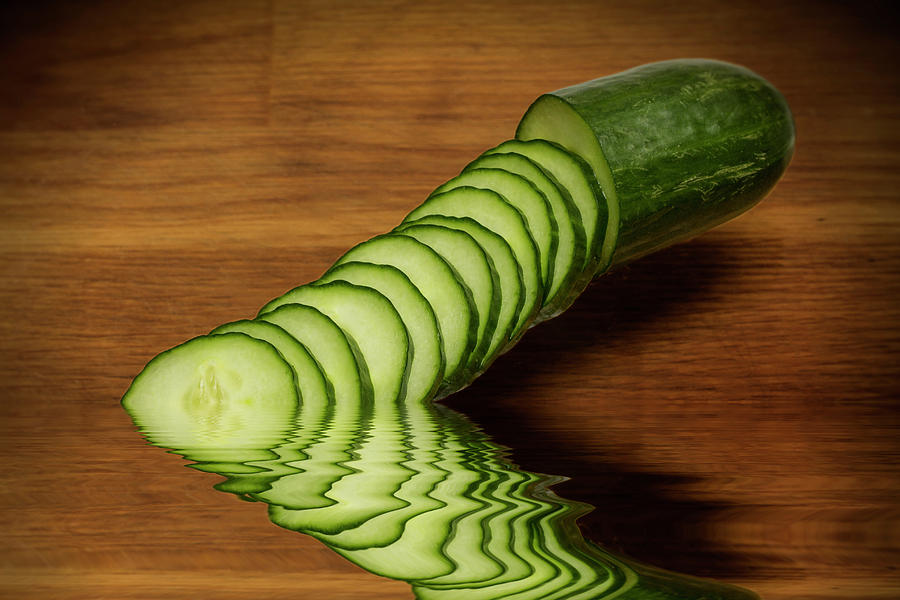 Cool as a Cucumber Slices #3 Photograph by David French