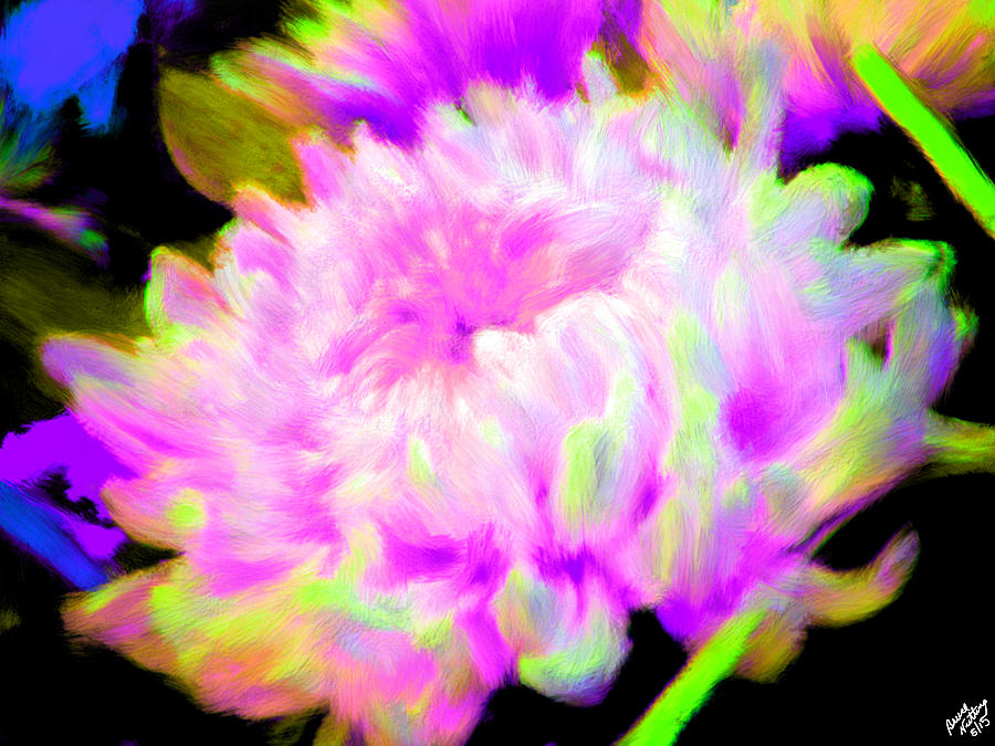 Cool Colorful Chrysanthemum #3 Painting by Bruce Nutting