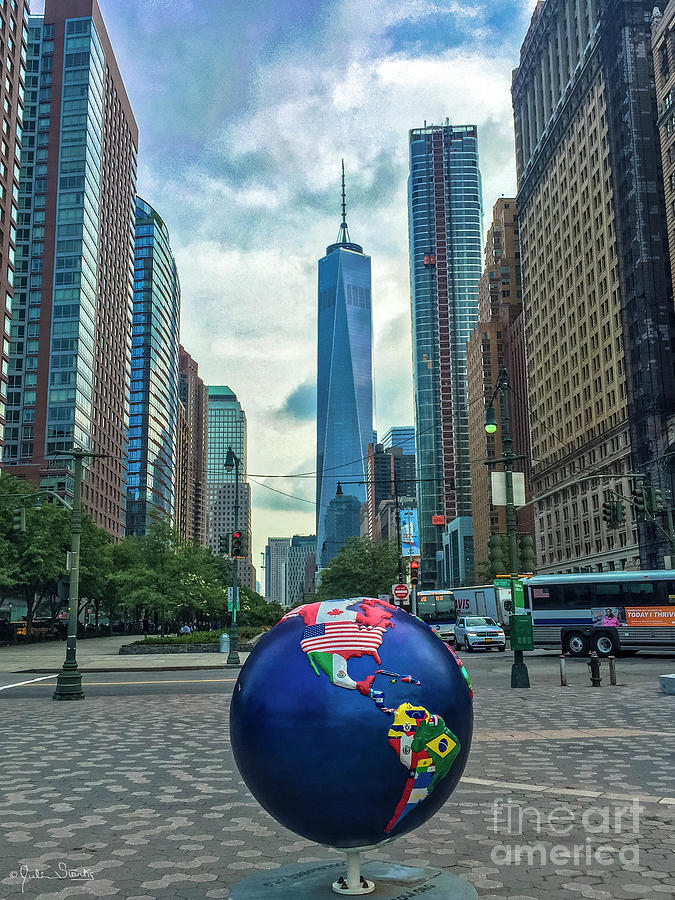 Cool Globes Art at NYC Battery Park City #1 Photograph by Julian Starks