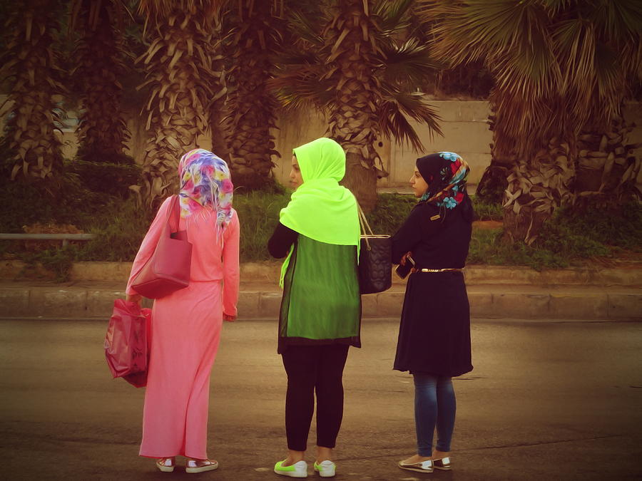 3 cool ladies in Beirut Photograph by Funkpix Photo Hunter