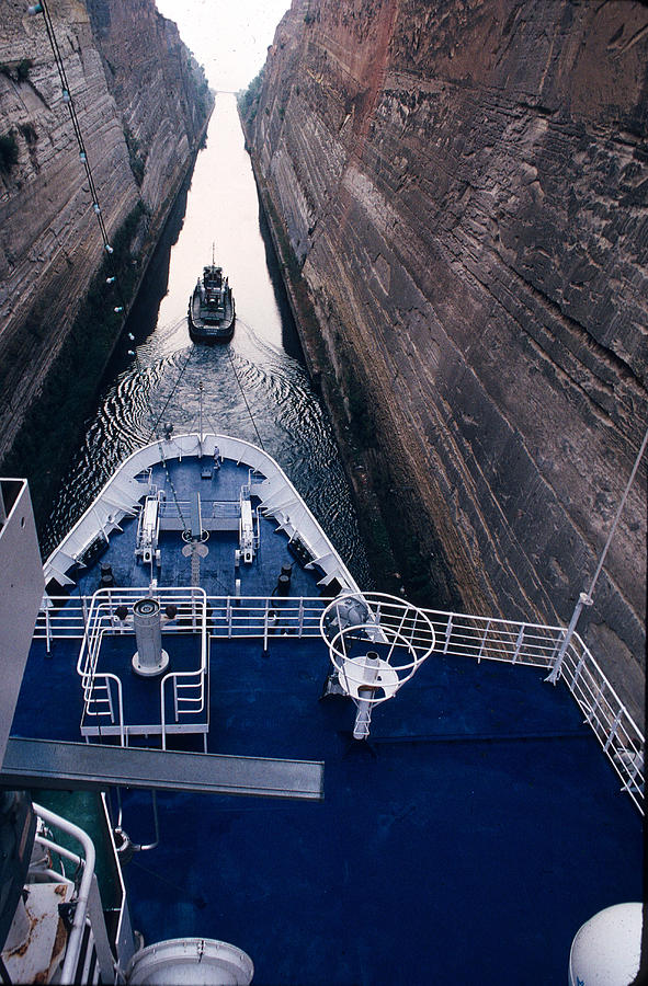 Tugboat Photograph - Corinthian Canal in Greece #3 by Carl Purcell