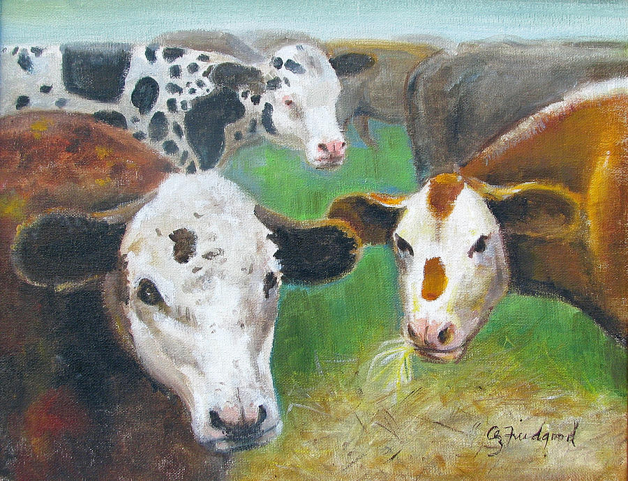 3 cows painting