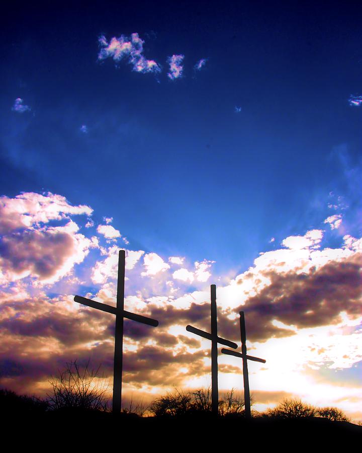 Sunset Photograph - 3 Cross Sunset by Tim Abshire