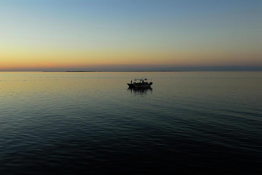 Summer Digital Art - Crossing sunset from mainland, El Djorf to Djerba.Tunisia #3 by Carlos Perez Muley
