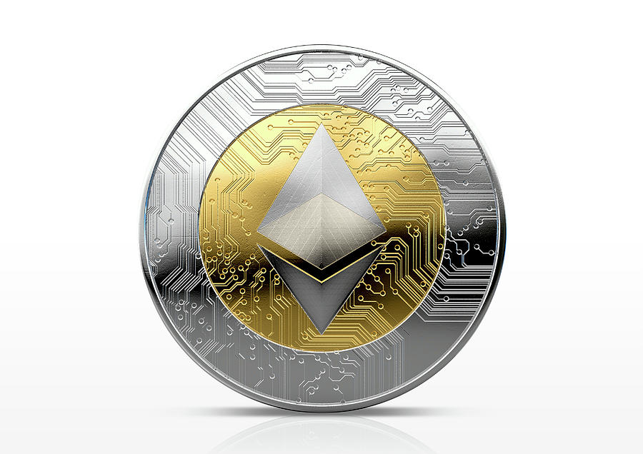 Coin Digital Art - Cryptocurrency Physical Coin #3 by Allan Swart