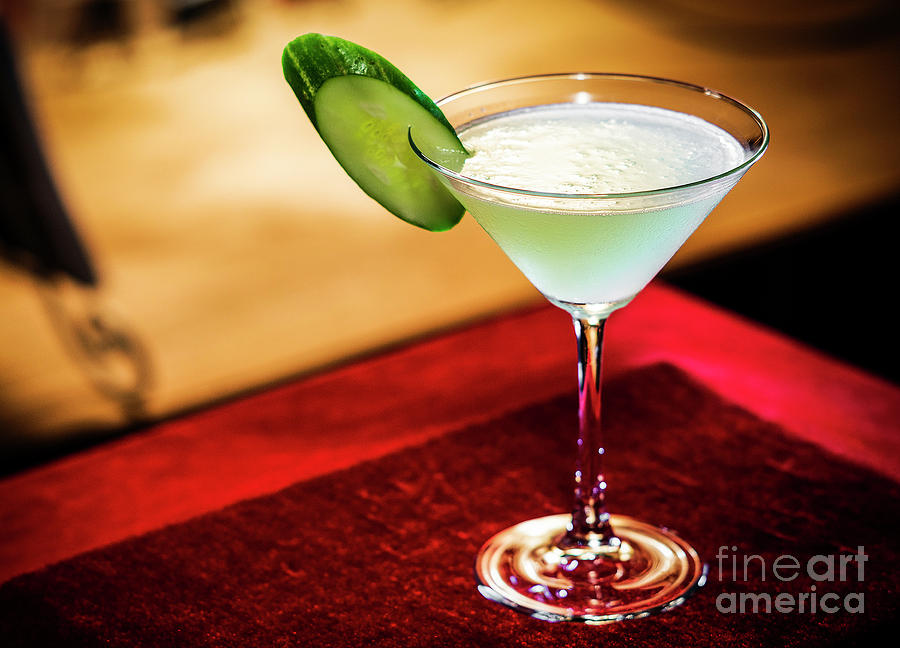 Cucumber And Lime Martini Mixed Cocktail Drink Glass #3 Photograph by JM Travel Photography
