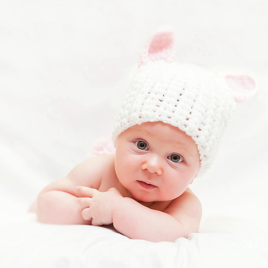 Cute Newborn Portrait #3 Photograph by Gualtiero Boffi