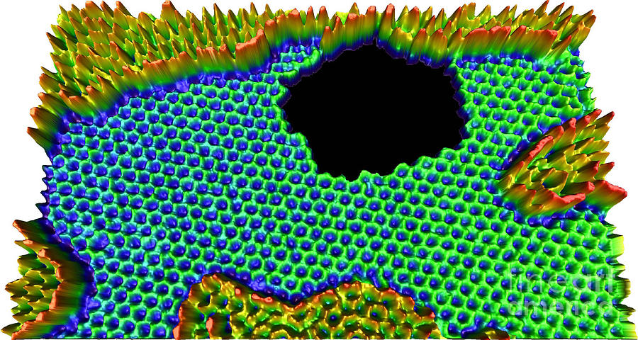 3-d Rendering, Graphene Hole Photograph by Science Source