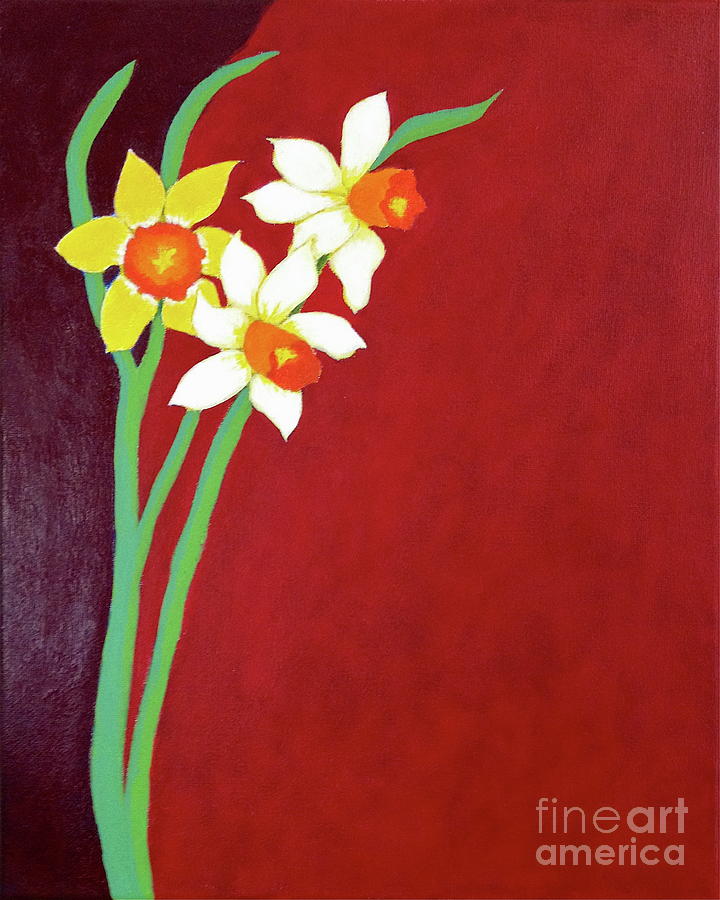3 Daffodils Painting