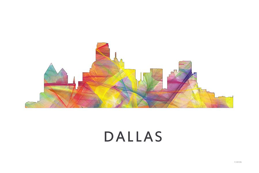 Architecture Digital Art - Dallas Texas Skyline #3 by Marlene Watson