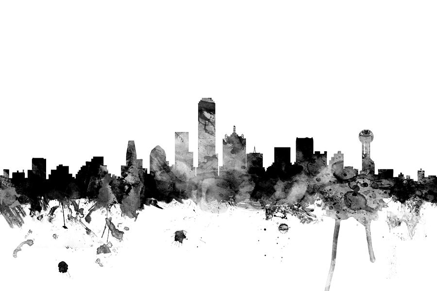 Dallas Texas Skyline Digital Art by Michael Tompsett