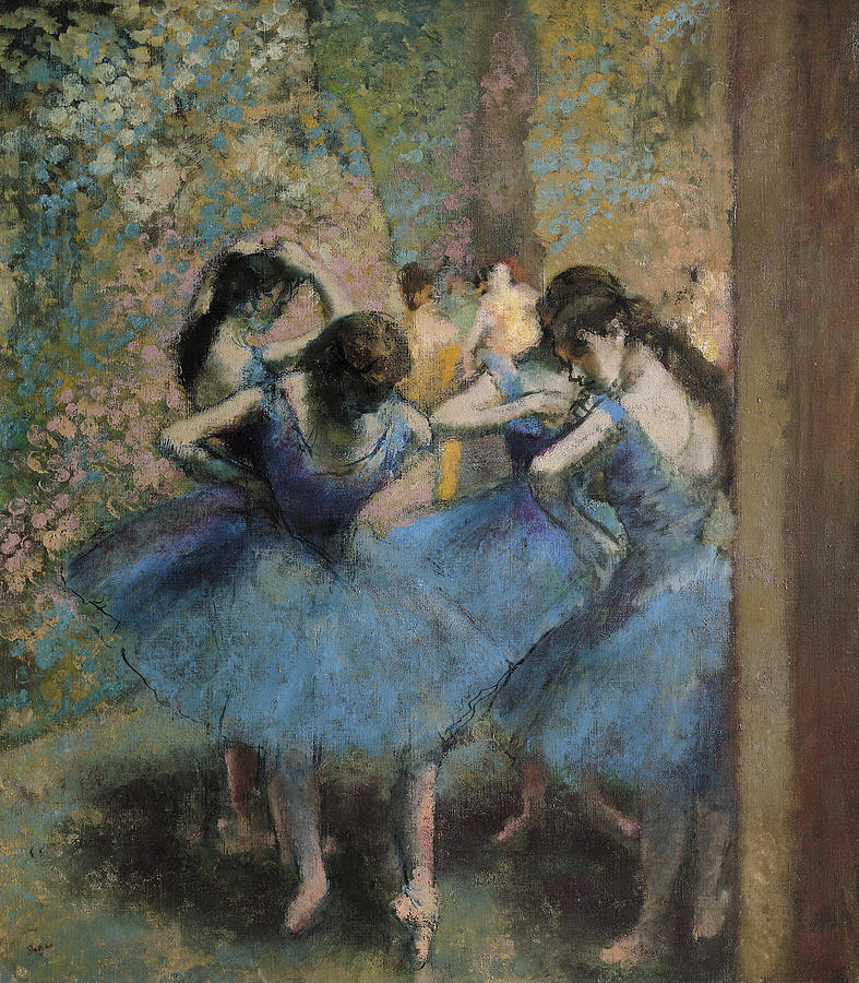 Dancers In Blue Painting by MotionAge Designs