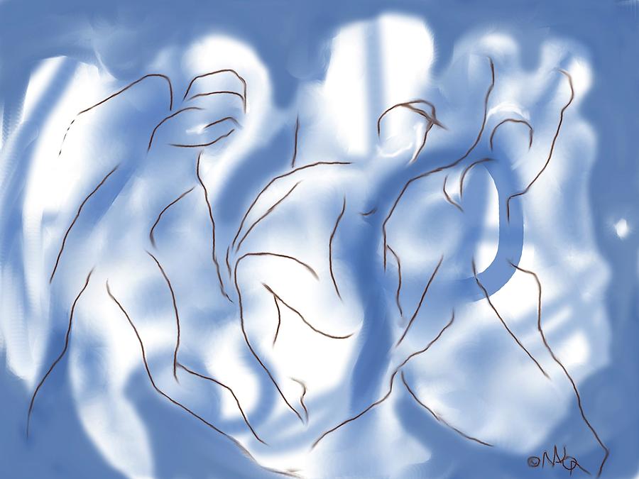 3 Dancing Figures Digital Art by Mary Armstrong
