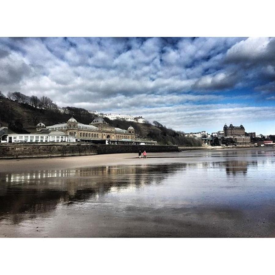 Mylife Photograph - Scarborough beach - view of the Spa by Rebecca Bromwich