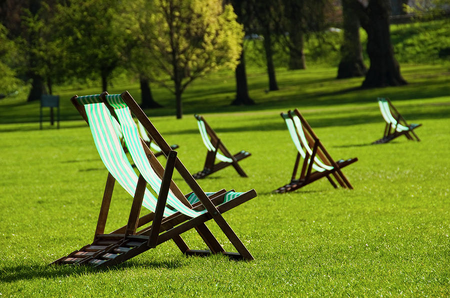 Deck chairs in a park #3 Photograph by Dutourdumonde Photography