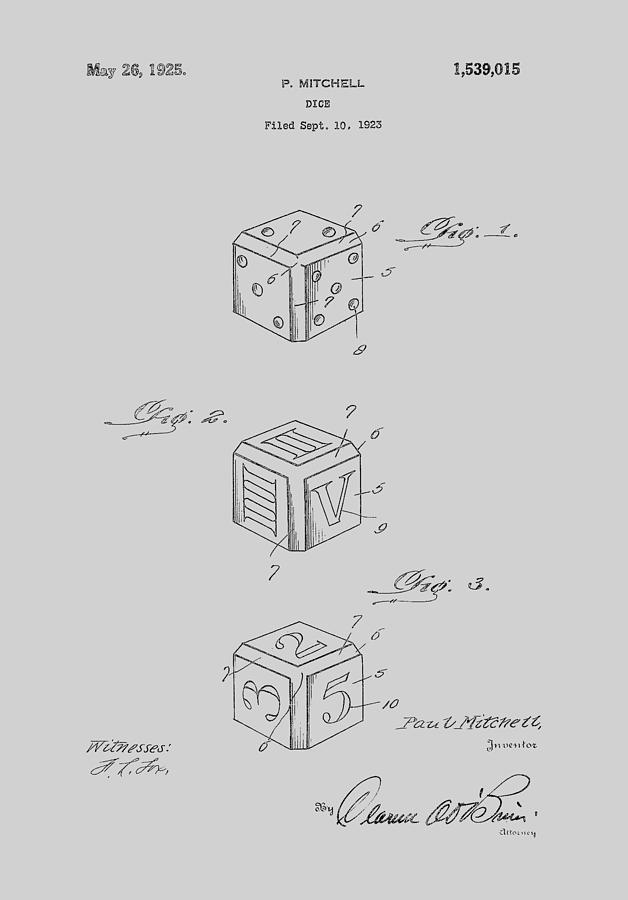 Dice patent from 1923  #4 Photograph by Chris Smith