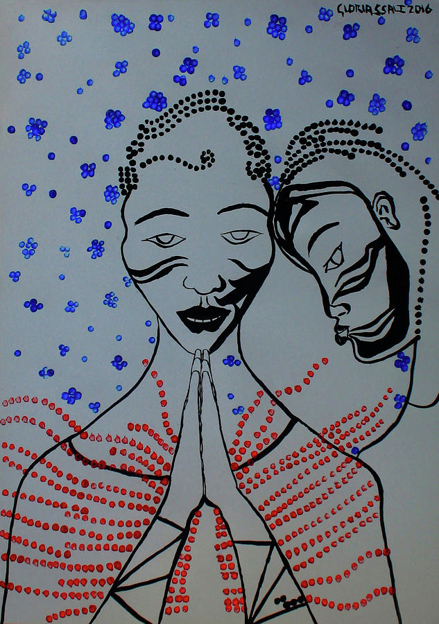 Dinka Marriage  South Sudan #3 Painting by Gloria Ssali