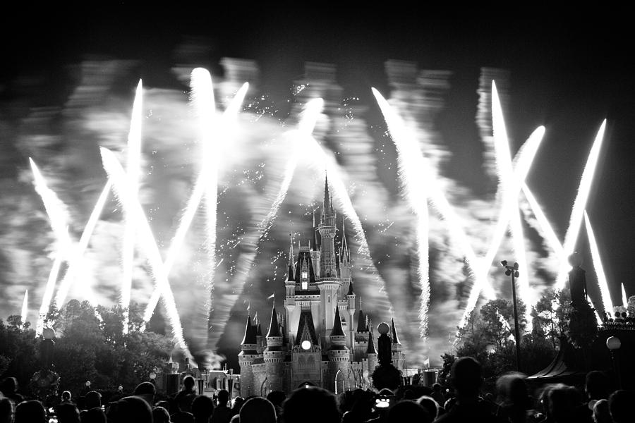 Abstract Photograph - Disney castle at night #3 by Fizzy Image