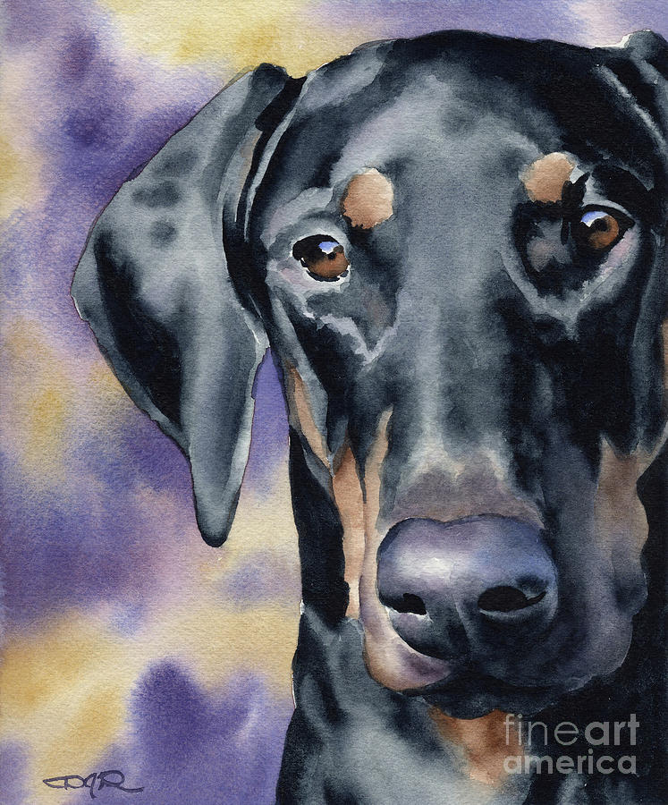 Dog Painting - Doberman Pinscher #2 by David Rogers