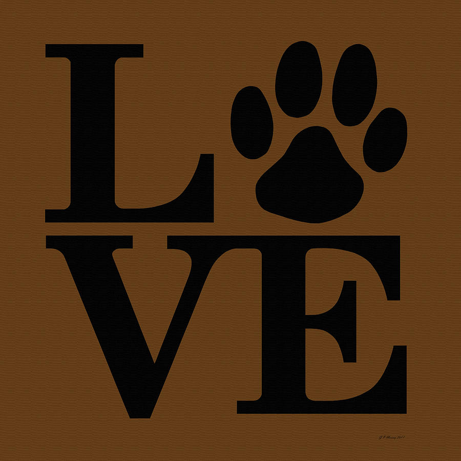 Dog Paw Love Sign #3 Digital Art by Gregory Murray