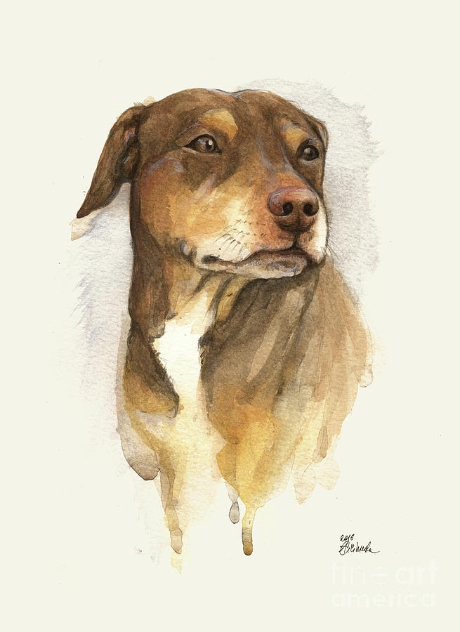 Dog portrait Painting by Ang El