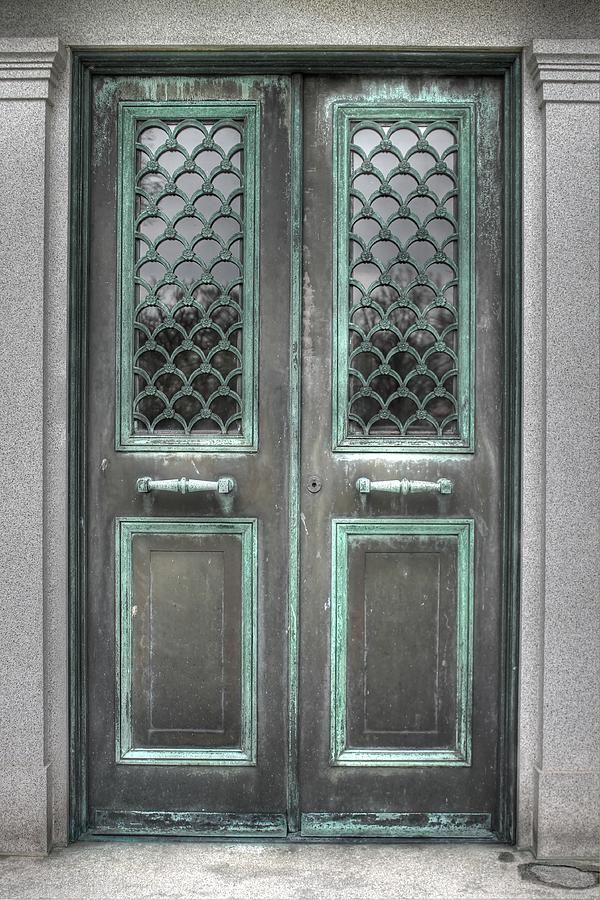 Door, doors, portals, portal,bellefontaine, verdigris, metal door, copper door #1 Photograph by Jane Linders