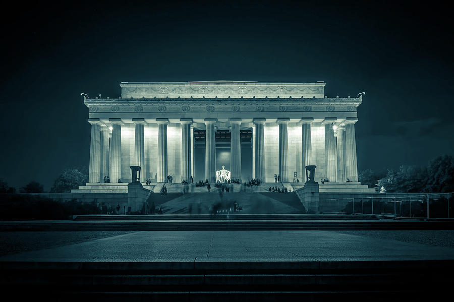 Dramatic And Moody Photo Of Lincoln Memorial At Night #3 Photograph by Alex Grichenko