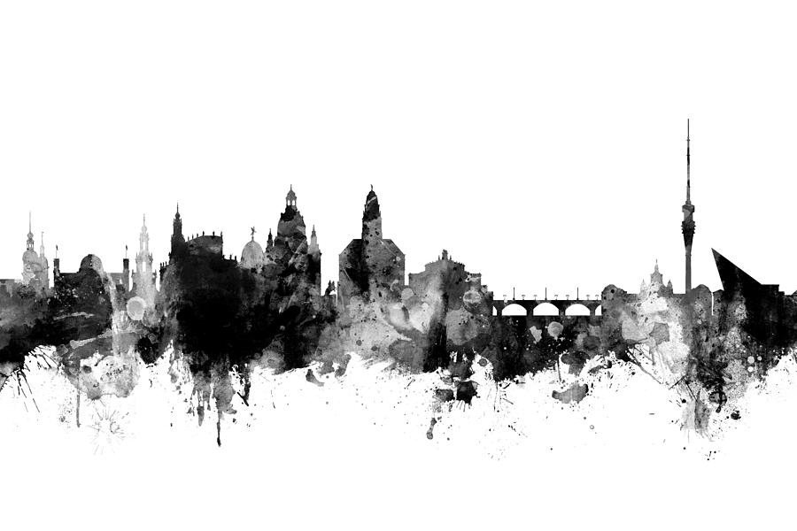 Dresden Germany Skyline #3 Digital Art by Michael Tompsett