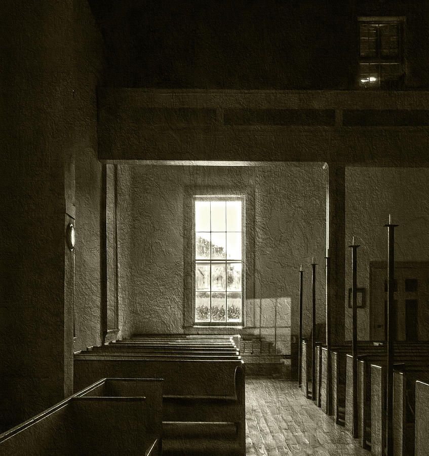 Dudleys Chapel Window - Sepia Photograph by Brian Wallace