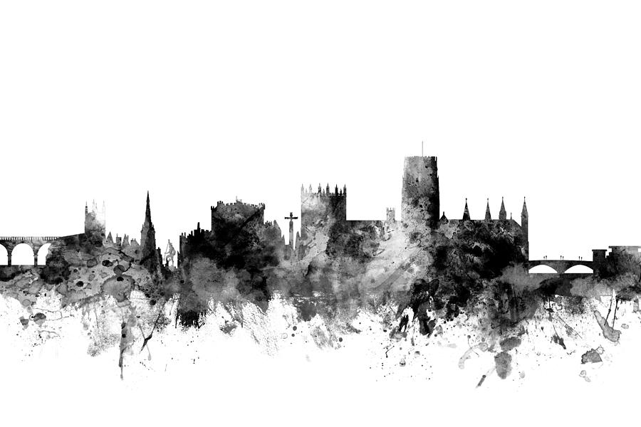 Durham England Skyline Cityscape #3 Digital Art by Michael Tompsett