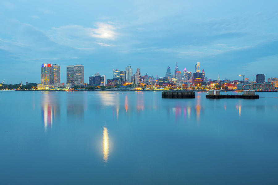 early morning sunrise over city of philadelphia PA #3 Photograph by Alex Grichenko