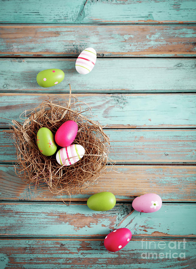 Easter Photograph - Easter egg background #3 by Kati Finell