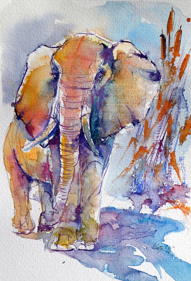 Elephant Painting - Elephant #3 by Kovacs Anna Brigitta
