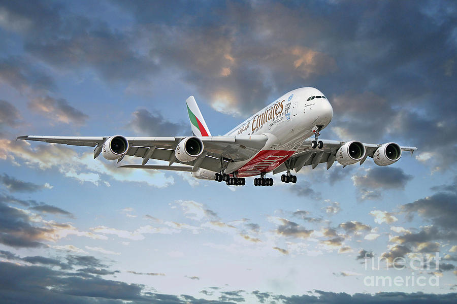 Emirates A380 #3 Digital Art by Airpower Art